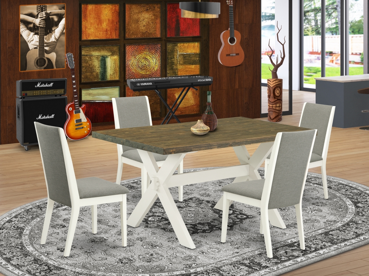 5 Piece X-Style Gorgeous Dining Room Set - Linen White