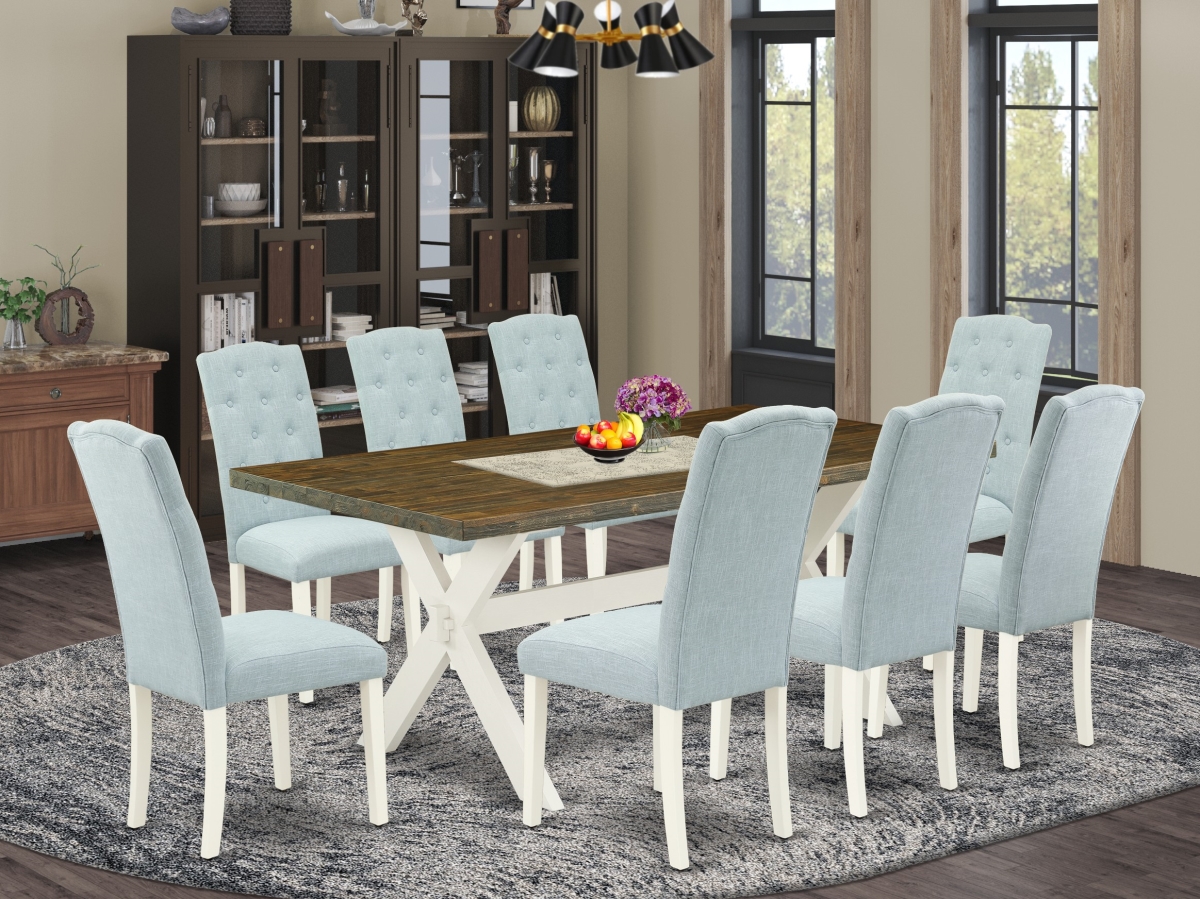 9 Piece X-Style Dinette Set - Linen White