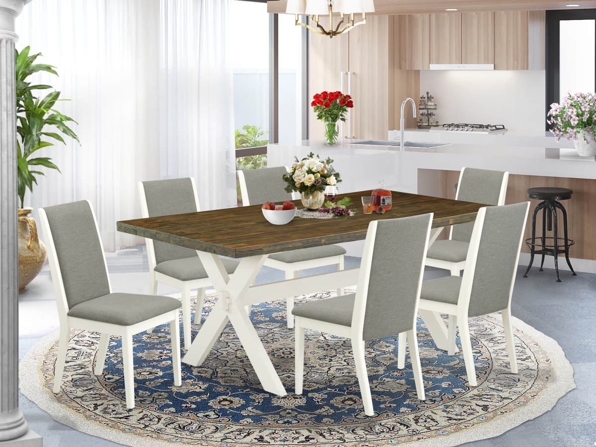 7 Piece X-Style Gorgeous Dinette Set - Linen White