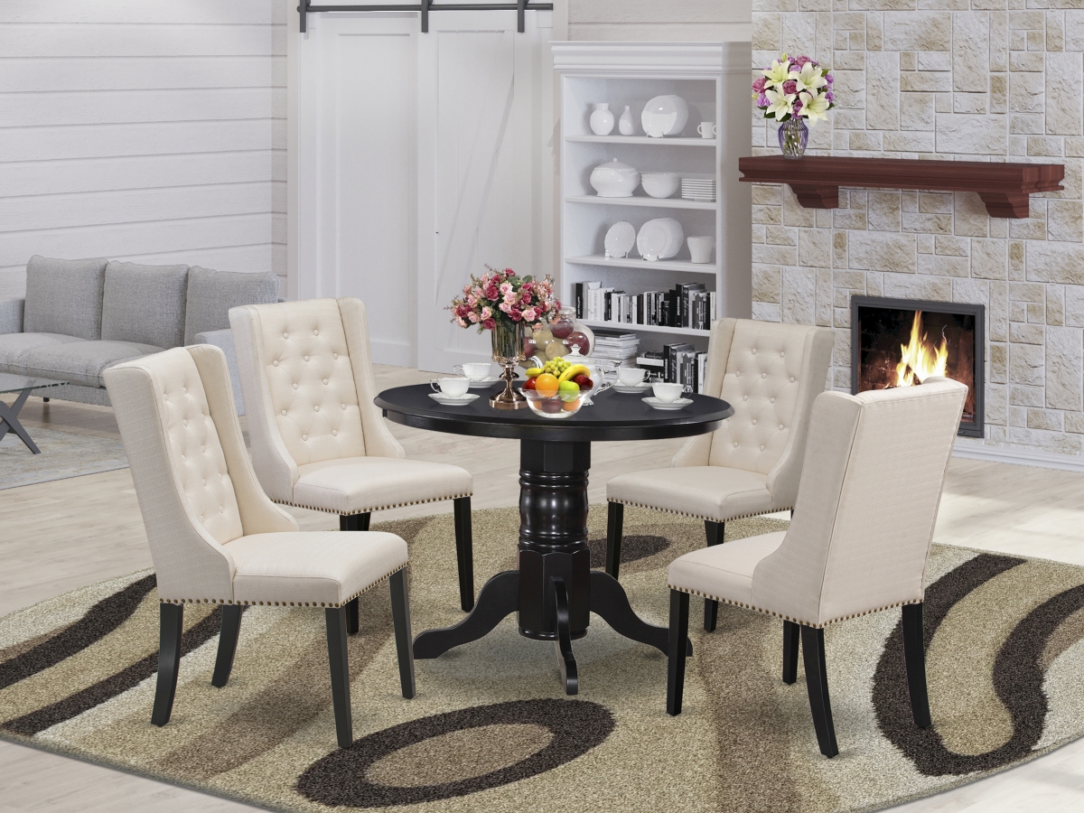 5 Piece Shelton Dinette Set - Black & Cream