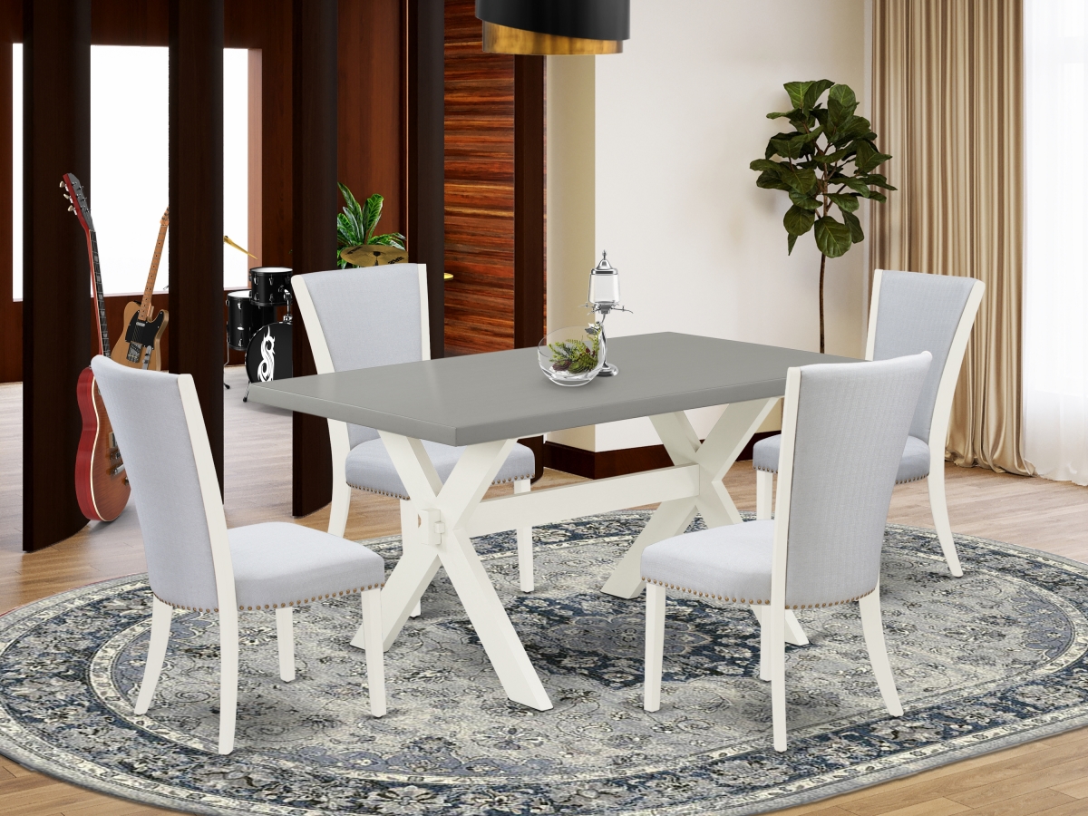 5 Piece X-Style Dinette Set - Linen White