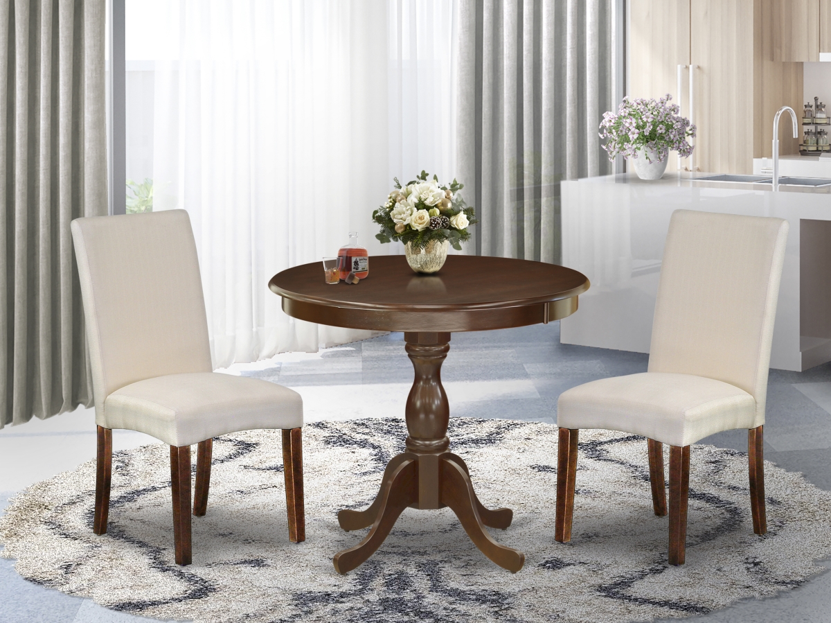 3 Piece Antique Dining Table Set - Mahogany