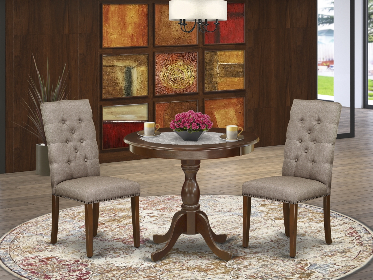3 Piece Antique Dining Table Set - Mahogany