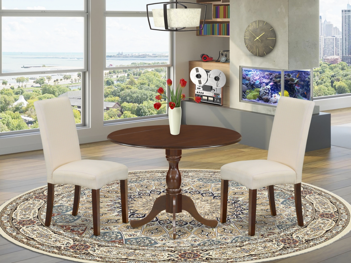 3 Piece Dublin Wooden Dining Table Set - Mahogany