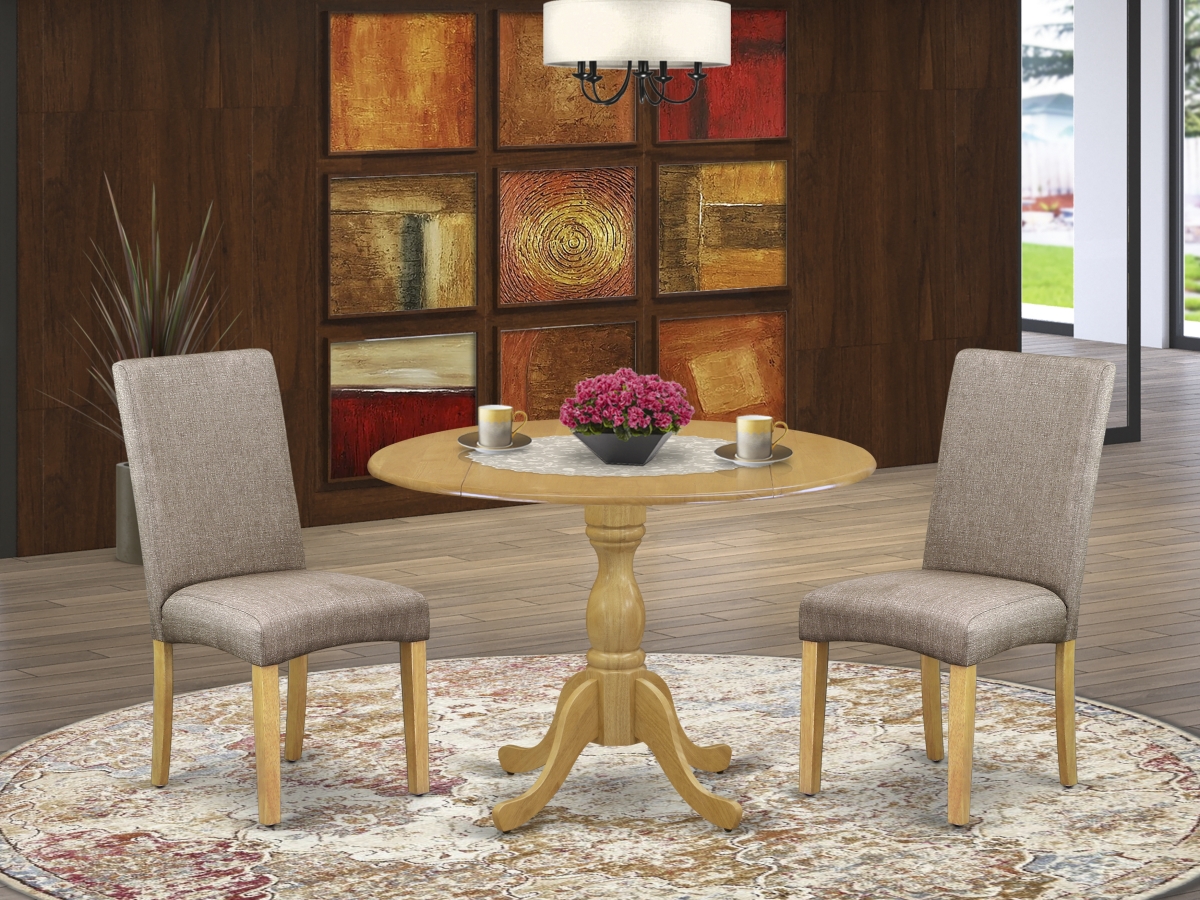 3 Piece Dublin Table & Chairs Dining Set - Oak