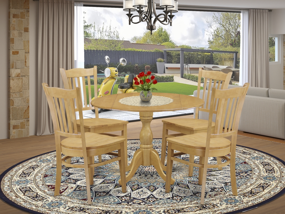 5 Piece Dublin Table & Chairs Dining Set - Oak