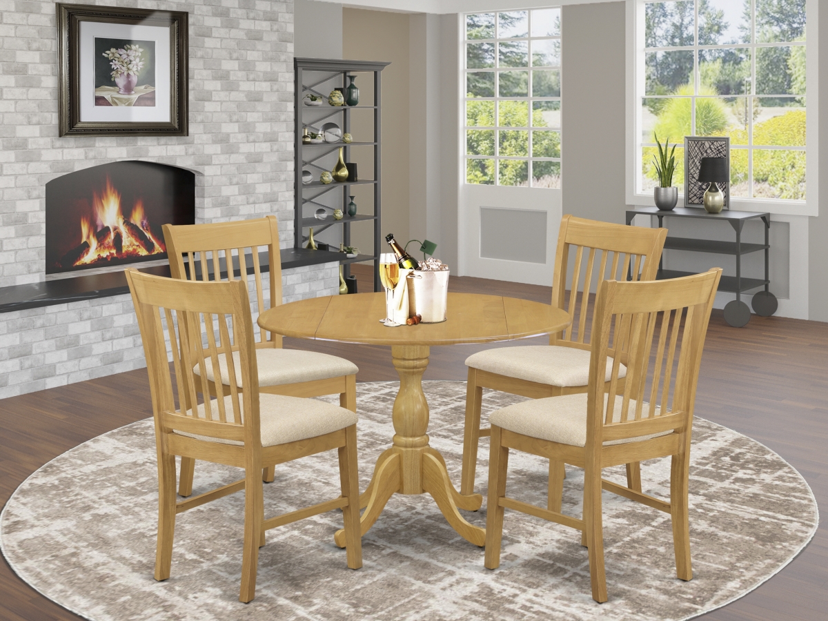 5 Piece Dublin Dining Room Table Set - Oak