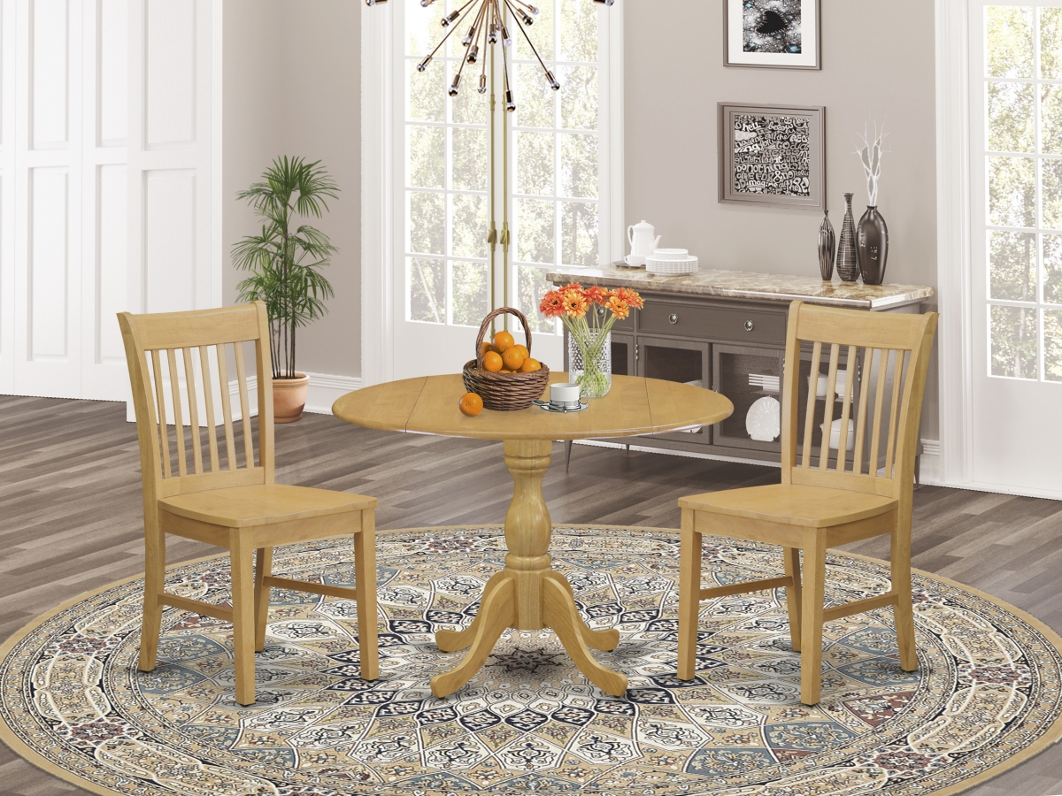 3 Piece Dublin Kitchen Dining Table Set - Oak