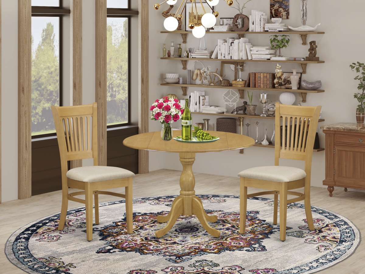 3 Piece Dublin Kitchen Dining Table Set - Oak
