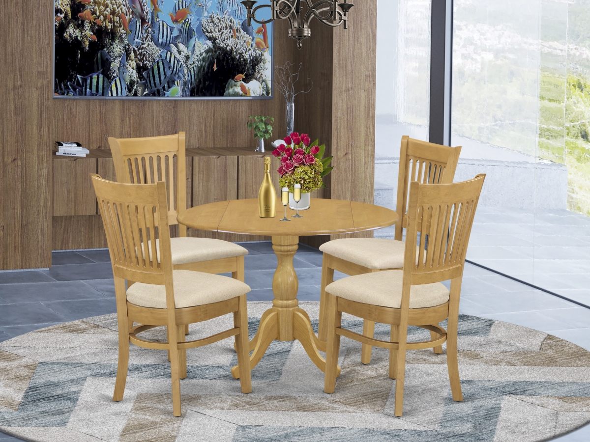 5 Piece Dublin Modern Dining Table Set - Oak