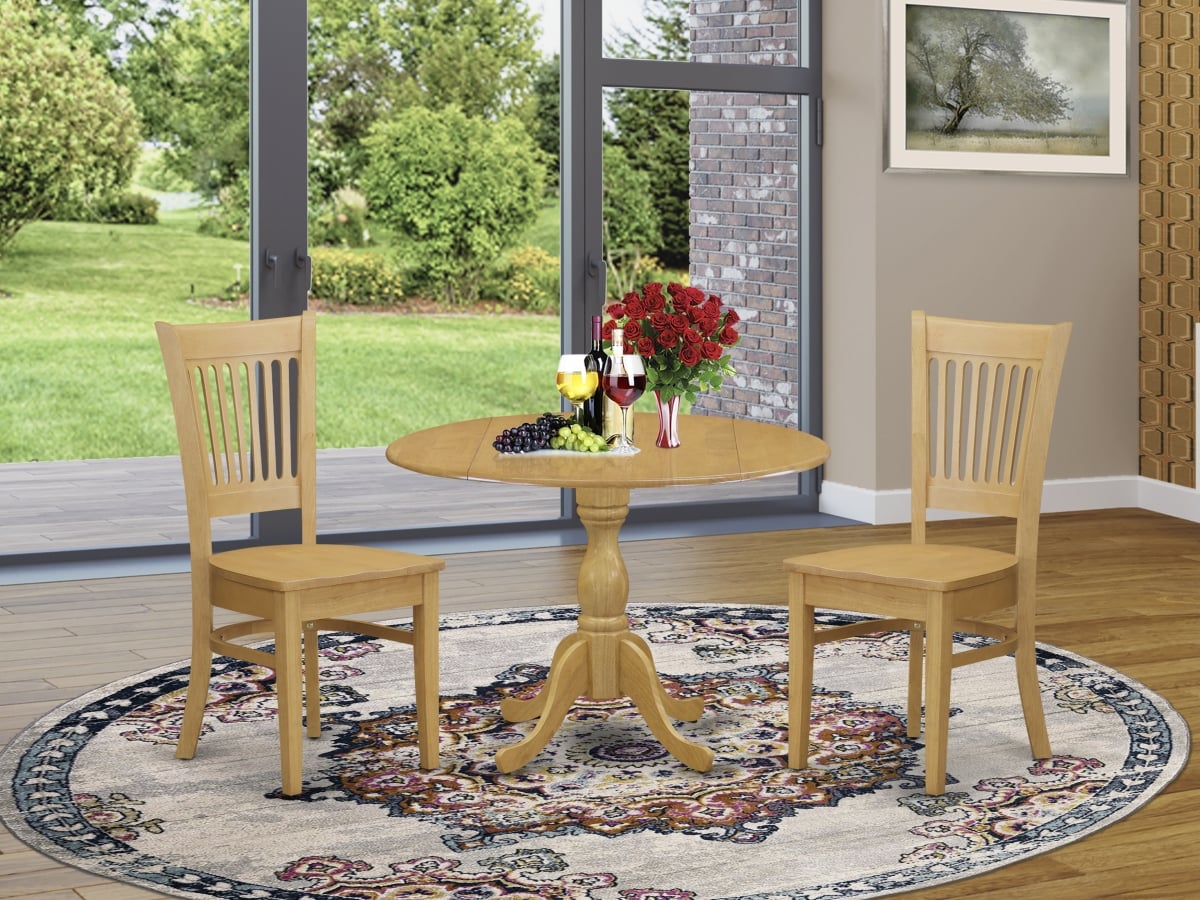 3 Piece Dublin Kitchen Dining Table Set - Oak