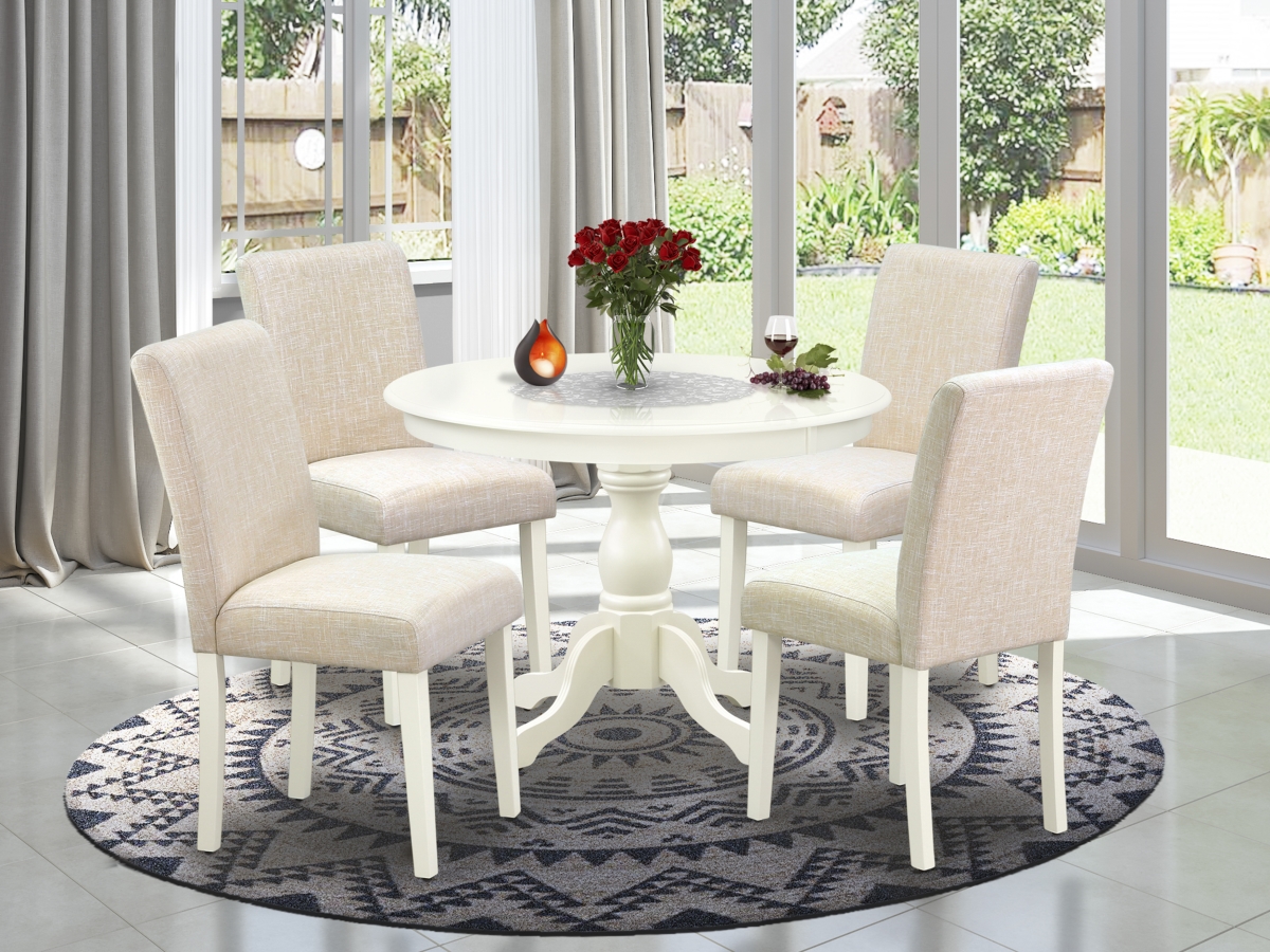 5 Piece Hartland Kitchen Table Set - Linen White