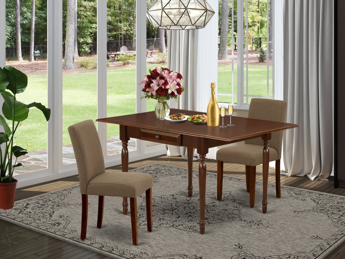 3 Piece Monza Dining Table Set - Mahogany & Coffee