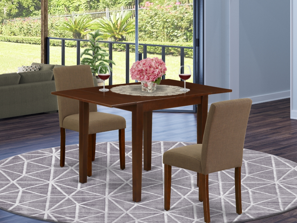 3 Piece Norden Modern Dining Table Set - Coffee & Mahogany