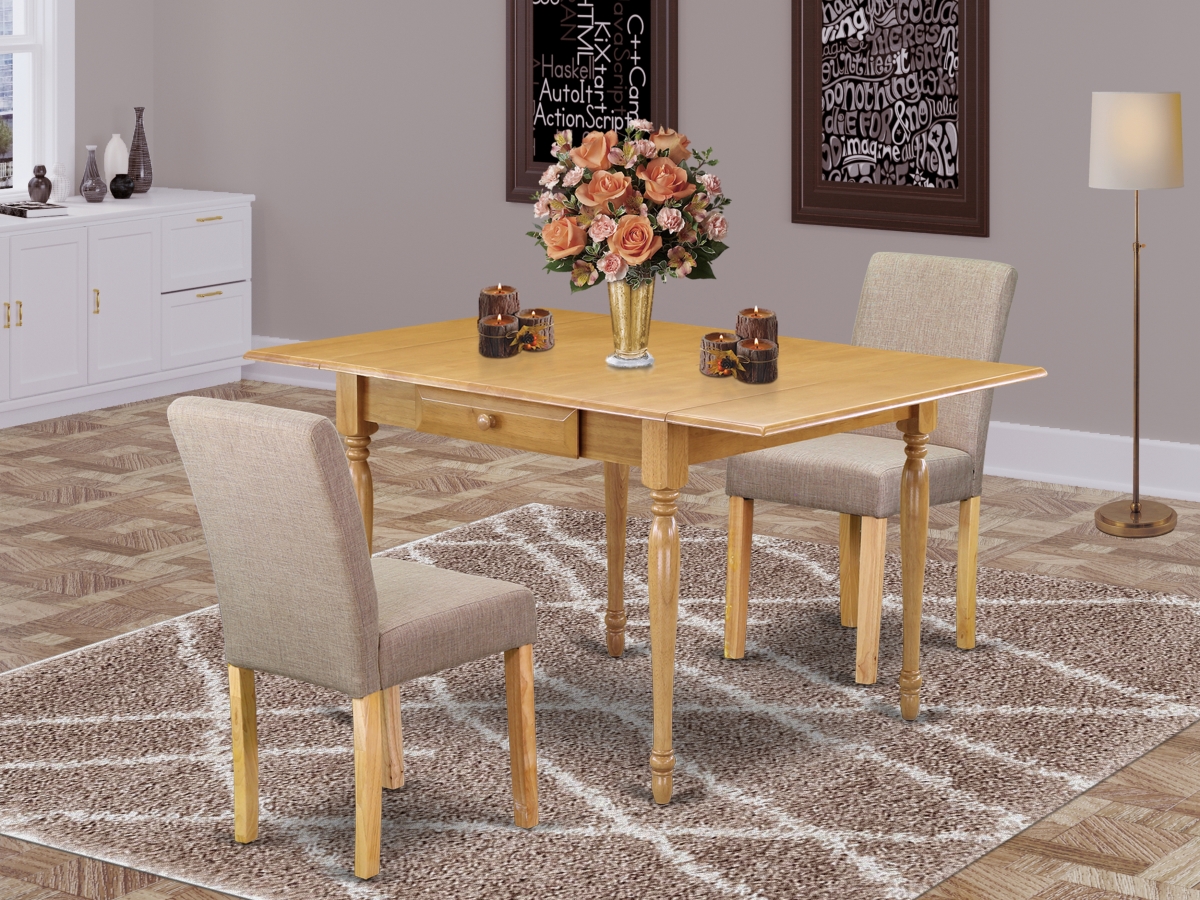 3 Piece Monza Dinette Set - Oak & Light Fawn