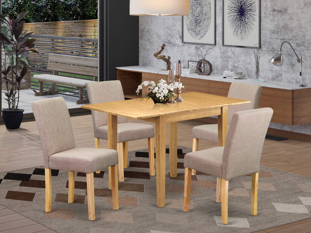 5 Piece Norden Dinette Set - Light Fawn & Oak