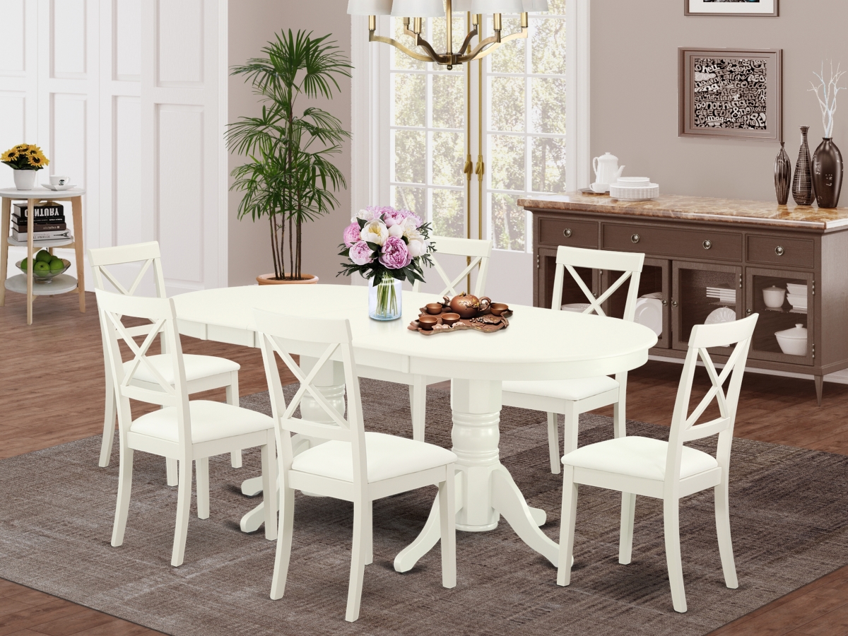 7 Piece Vancouver Kitchen Furniture Set - Linen White & Gray