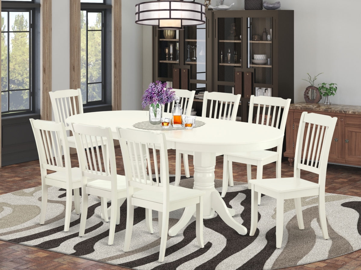 9 Piece Vancouver Dining Room Set - Linen White, Black & Cherry