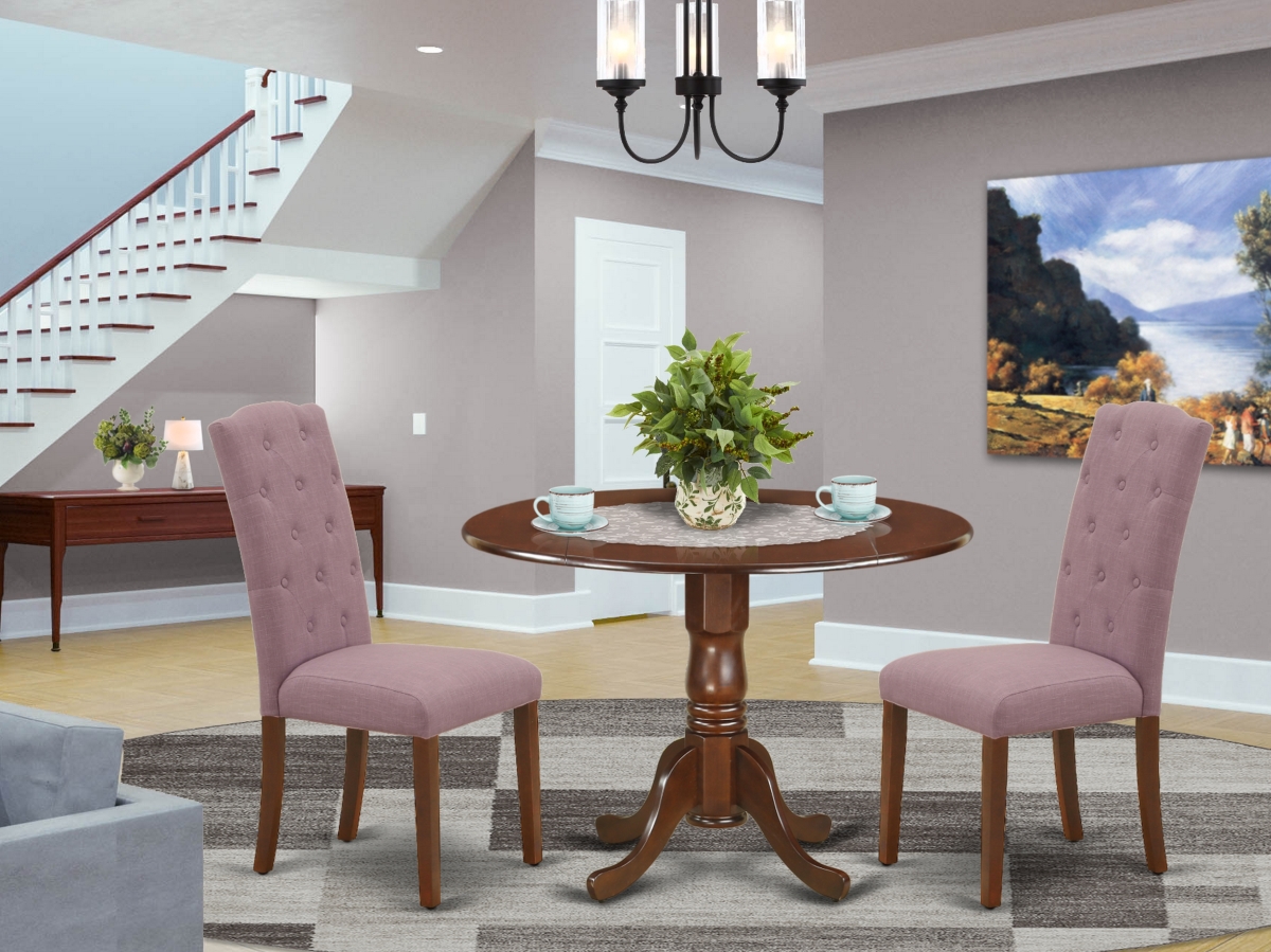 3 Piece Dublin Dinette Set - Mahogany & Dahlia