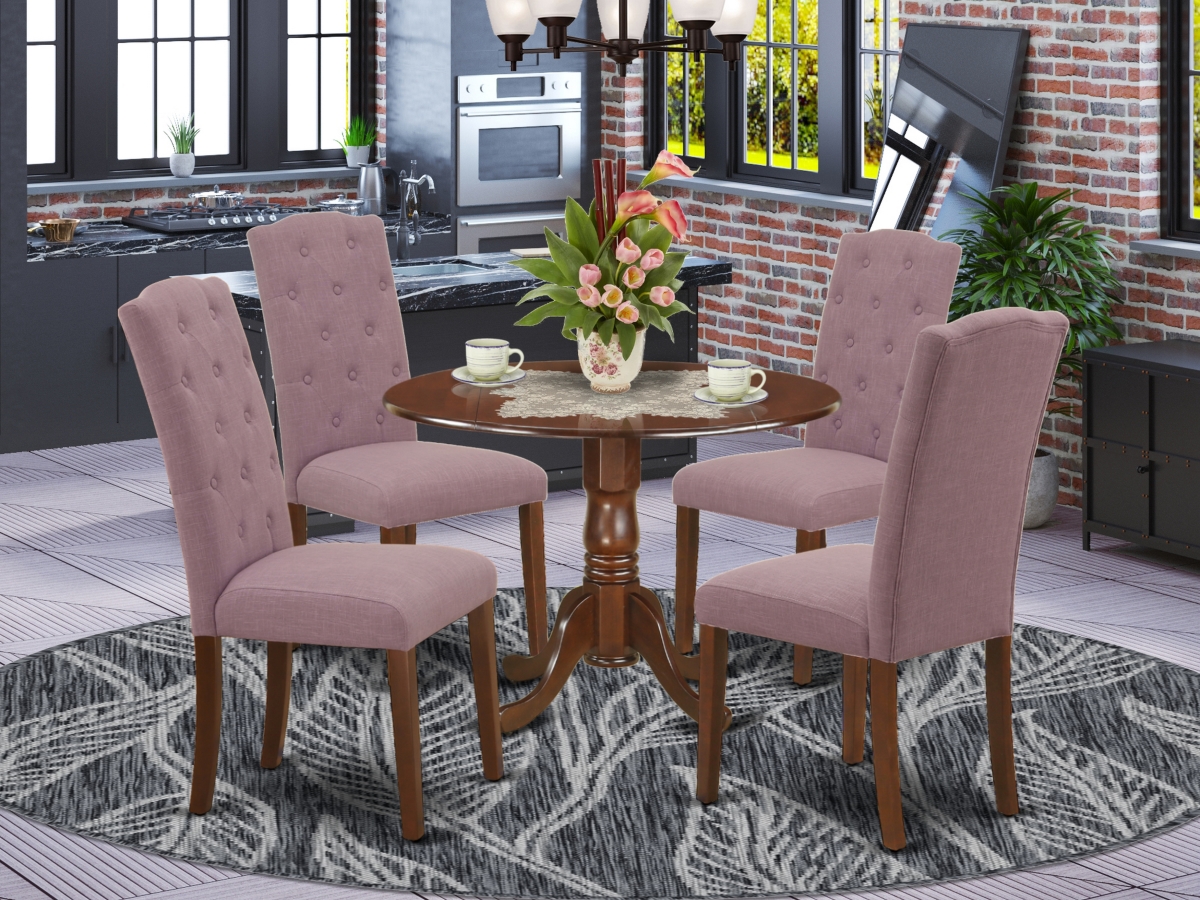 5 Piece Dublin Dining Set - Mahogany & Dahlia