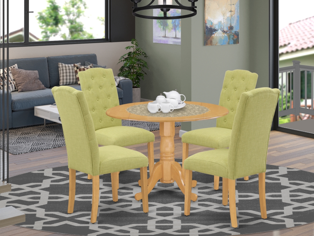 5 Piece Dublin Dining Set - Oak & Limelight