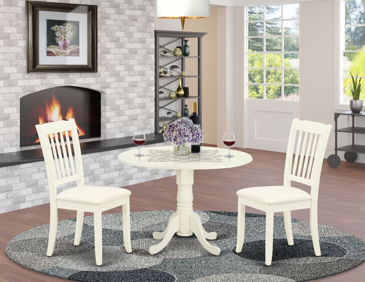 3 Piece Dublin Dinette Set - Linen White