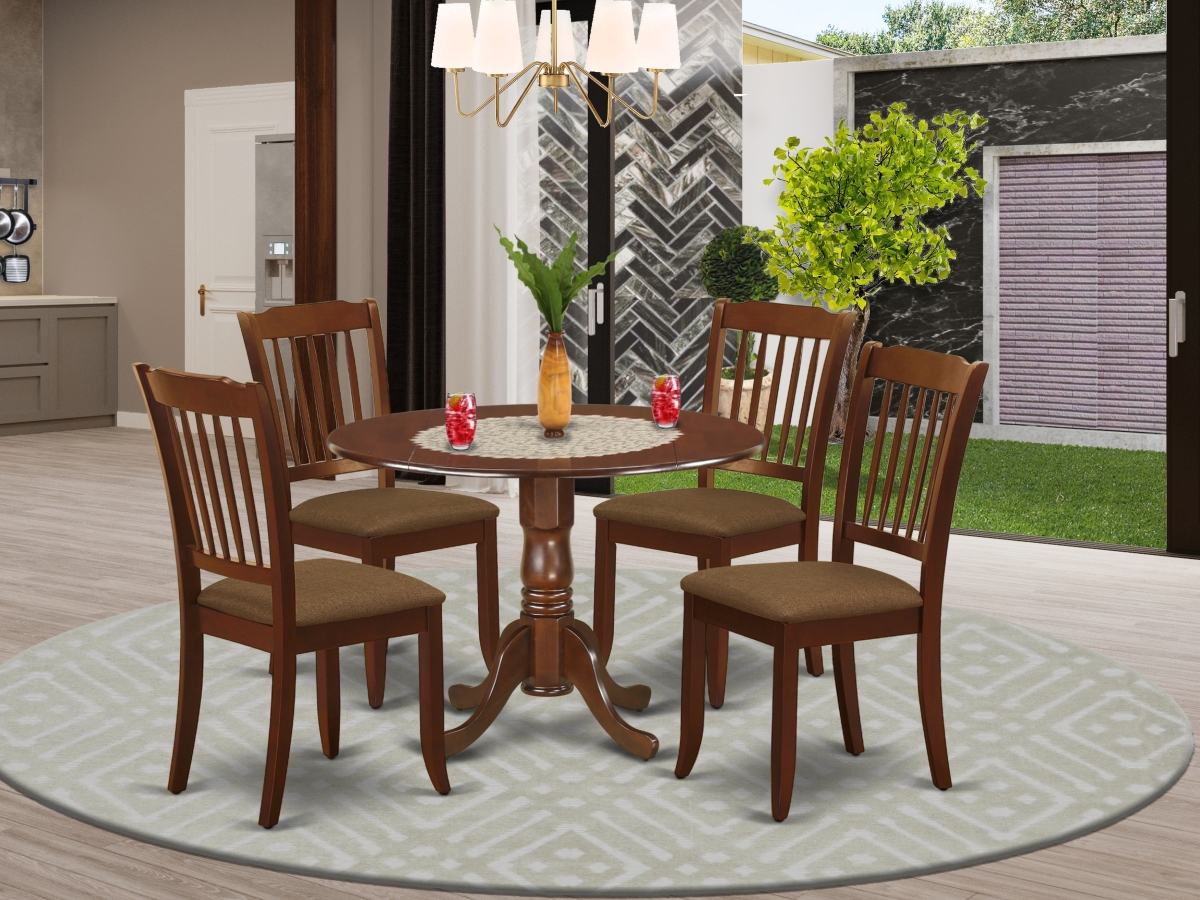 DLDA5-MAH-C 5 Piece Dublin Dining Set - Mahogany -  East West Furniture