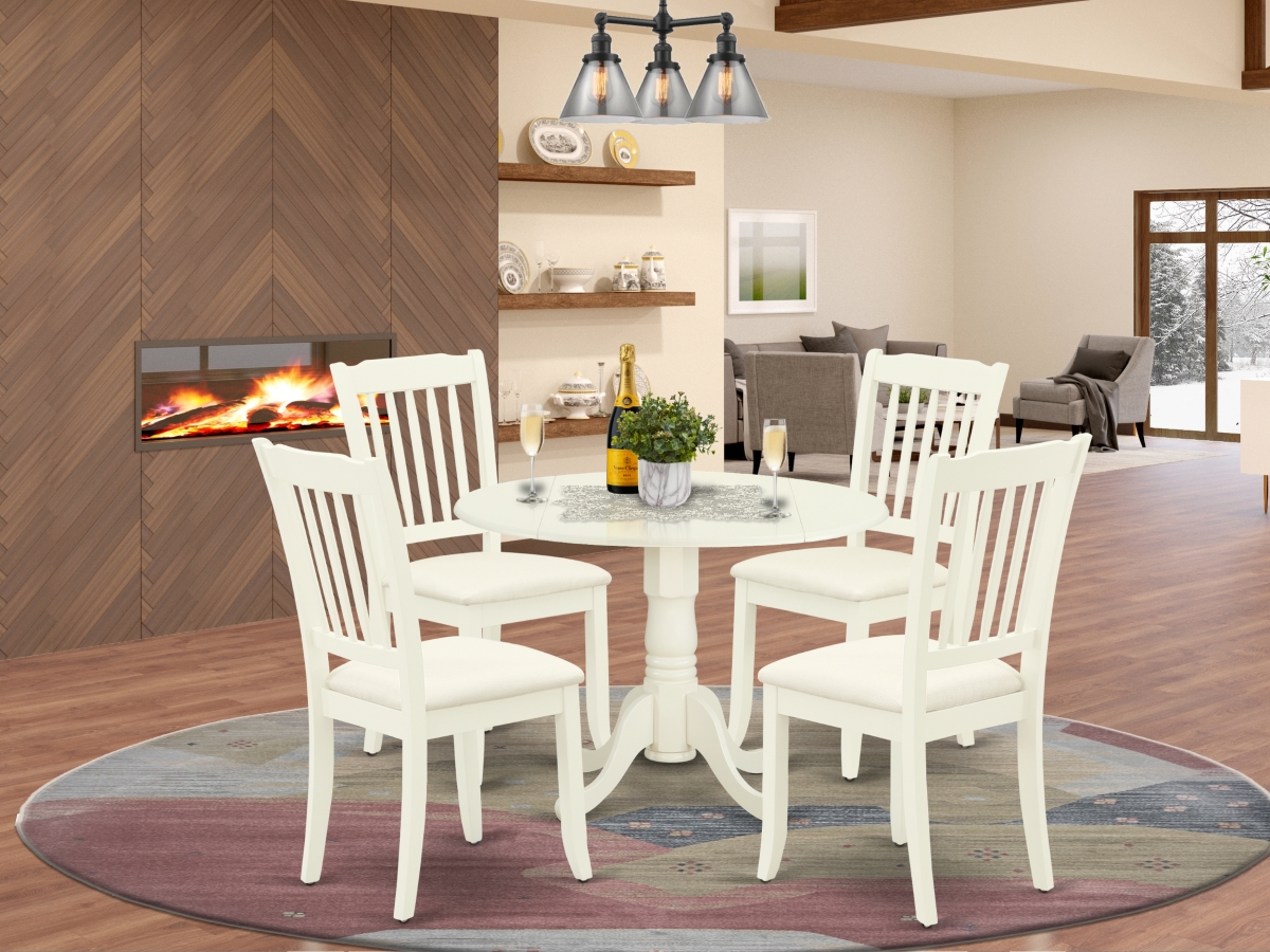 5 Piece Dublin Dining Set - Linen White