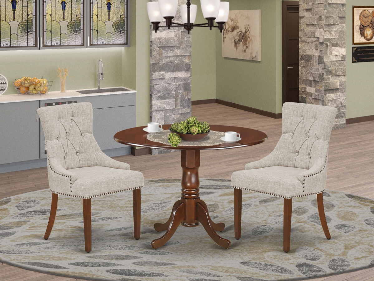 3 Piece Dublin Dinette Set - Mahogany & Doeskin