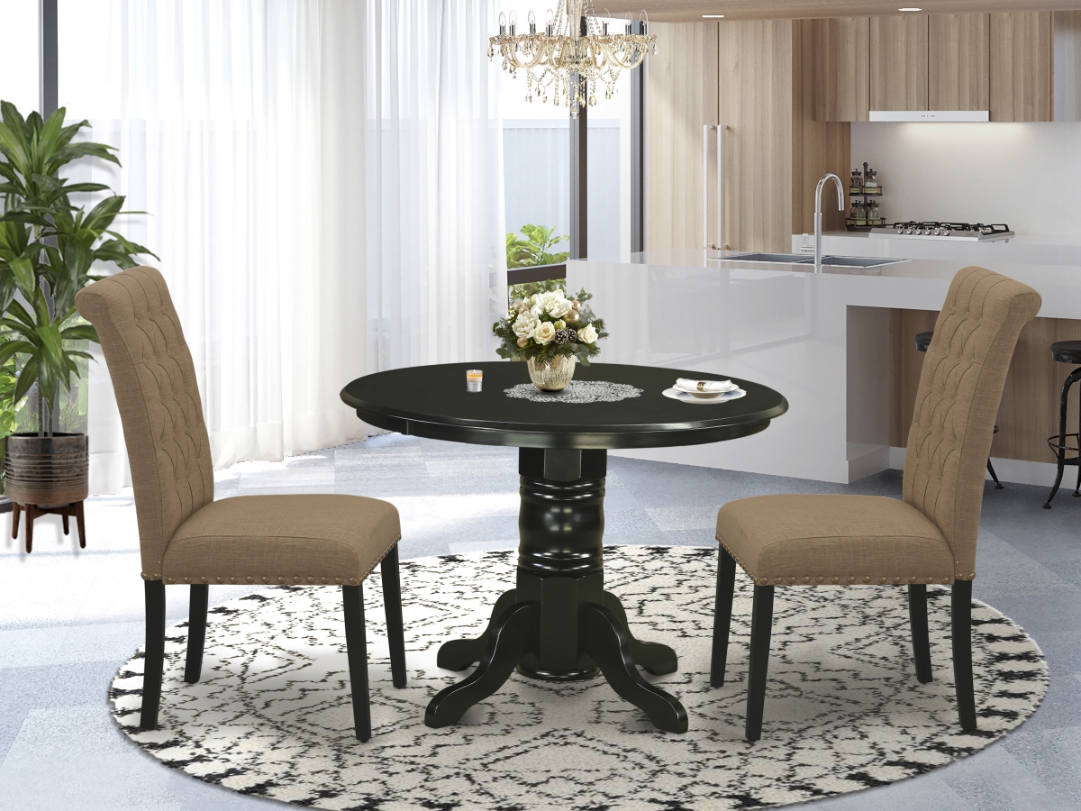 3 Piece Shelton Dinette Set - Black & Light Sable