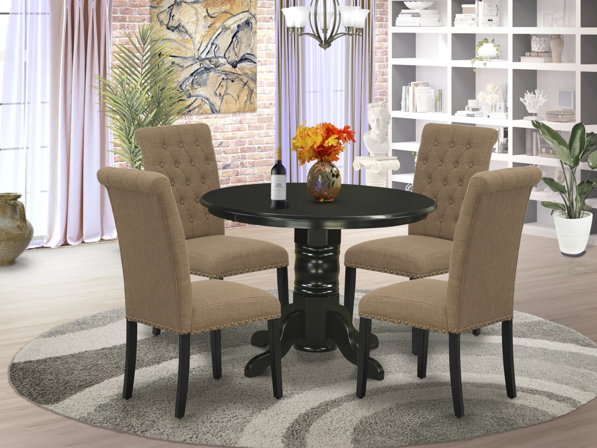 5 Piece Shelton Dining Set - Black & Light Sable