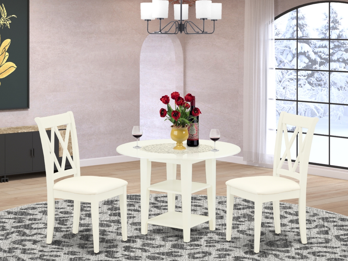 3 Piece Sudbury Dinette Set - Linen White