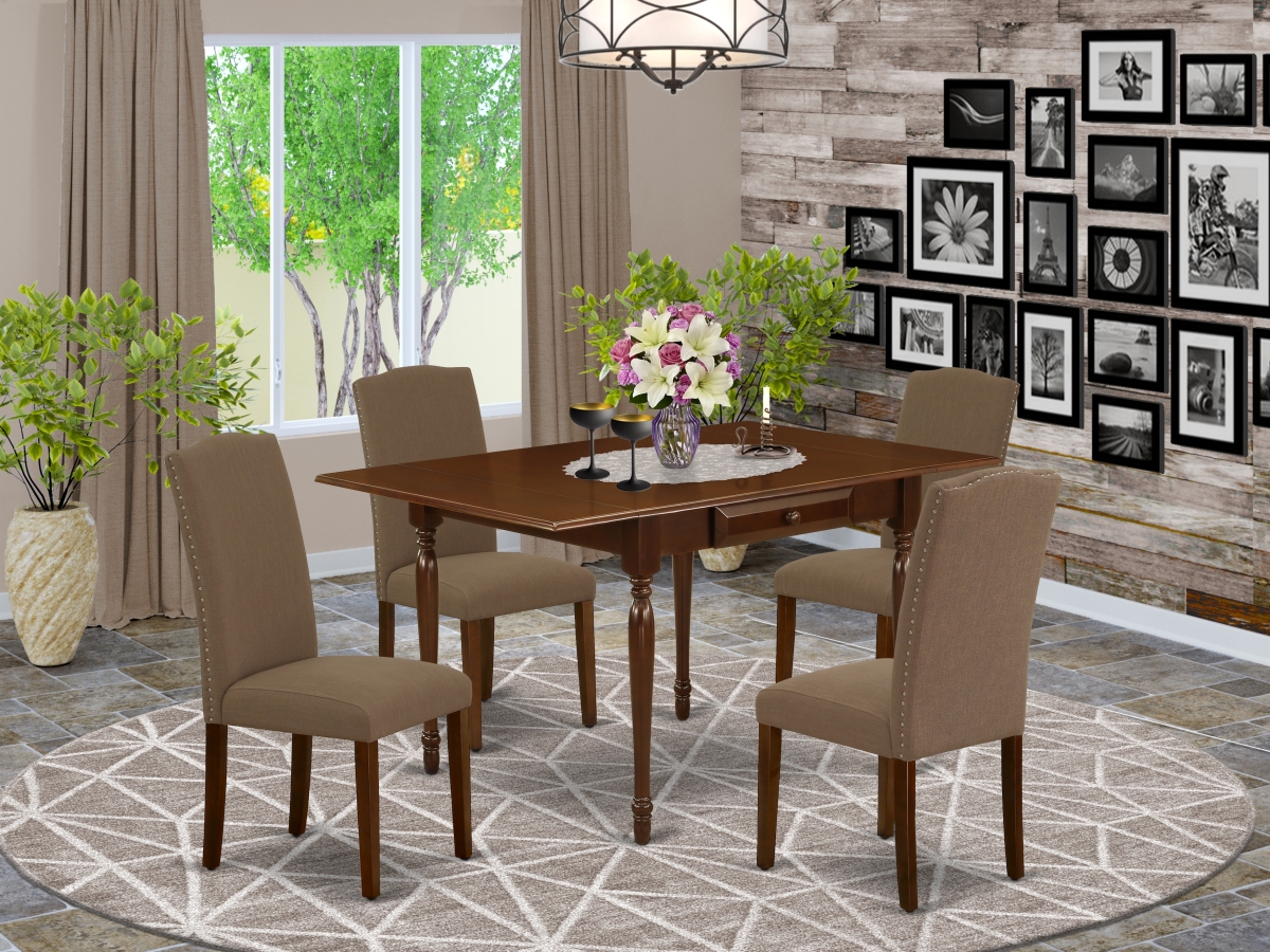 5 Piece Monza Kitchen & Dining Room Table Set - Mahogany & Coffee