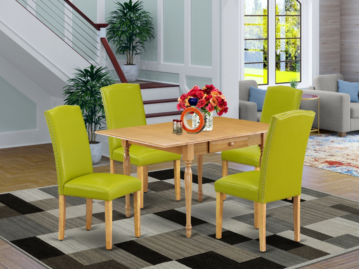 5 Piece Monza Dinette Set - Oak & Autumn Green