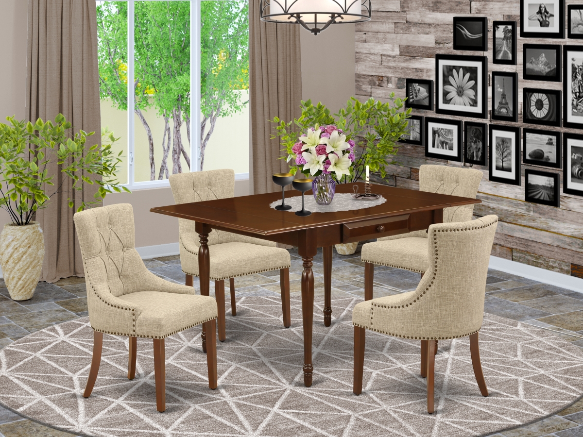 5 Piece Monza Kitchen Furniture Set - Mahogany & Doeskin