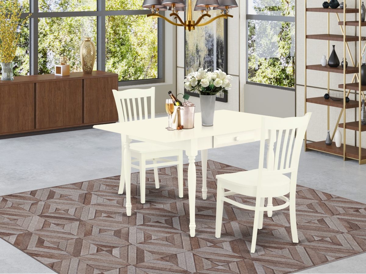 3 Piece Monza Kitchen Table Set - Linen White