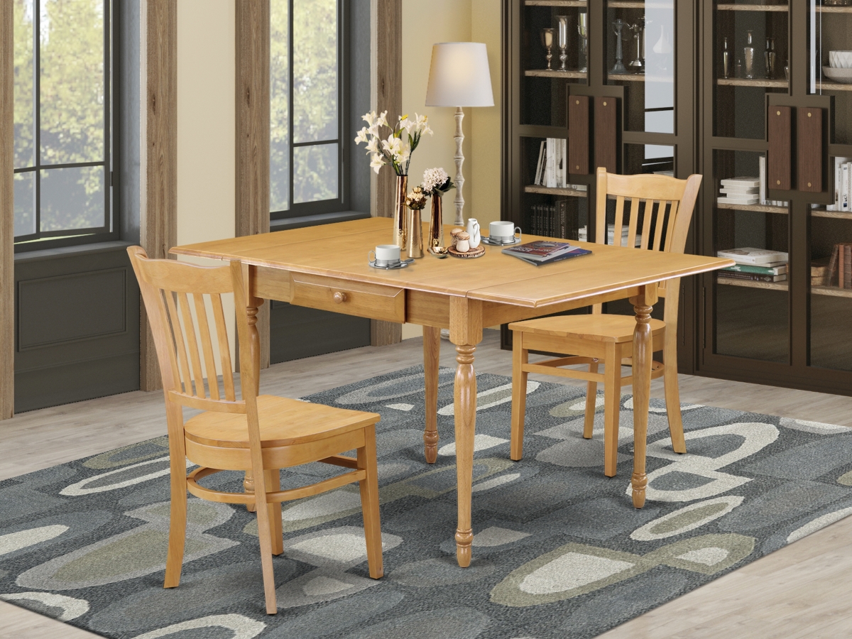 MZGR3-OAK-W 3 Piece Monza Kitchen Dining Table Set - Oak