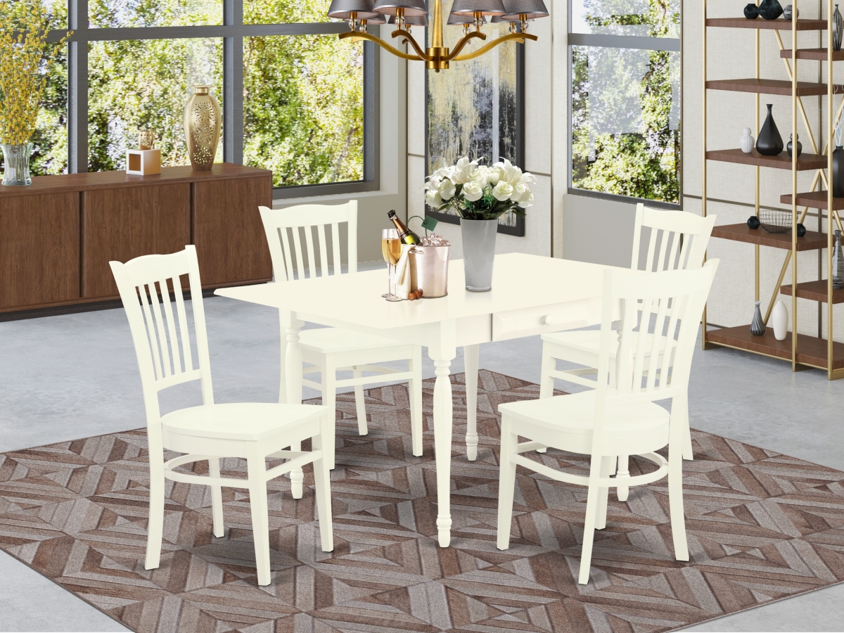 5 Piece Monza Kitchen Table Set - Linen White