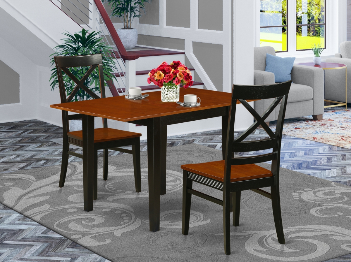 3 Piece Norden Dining Set - Black & Cherry