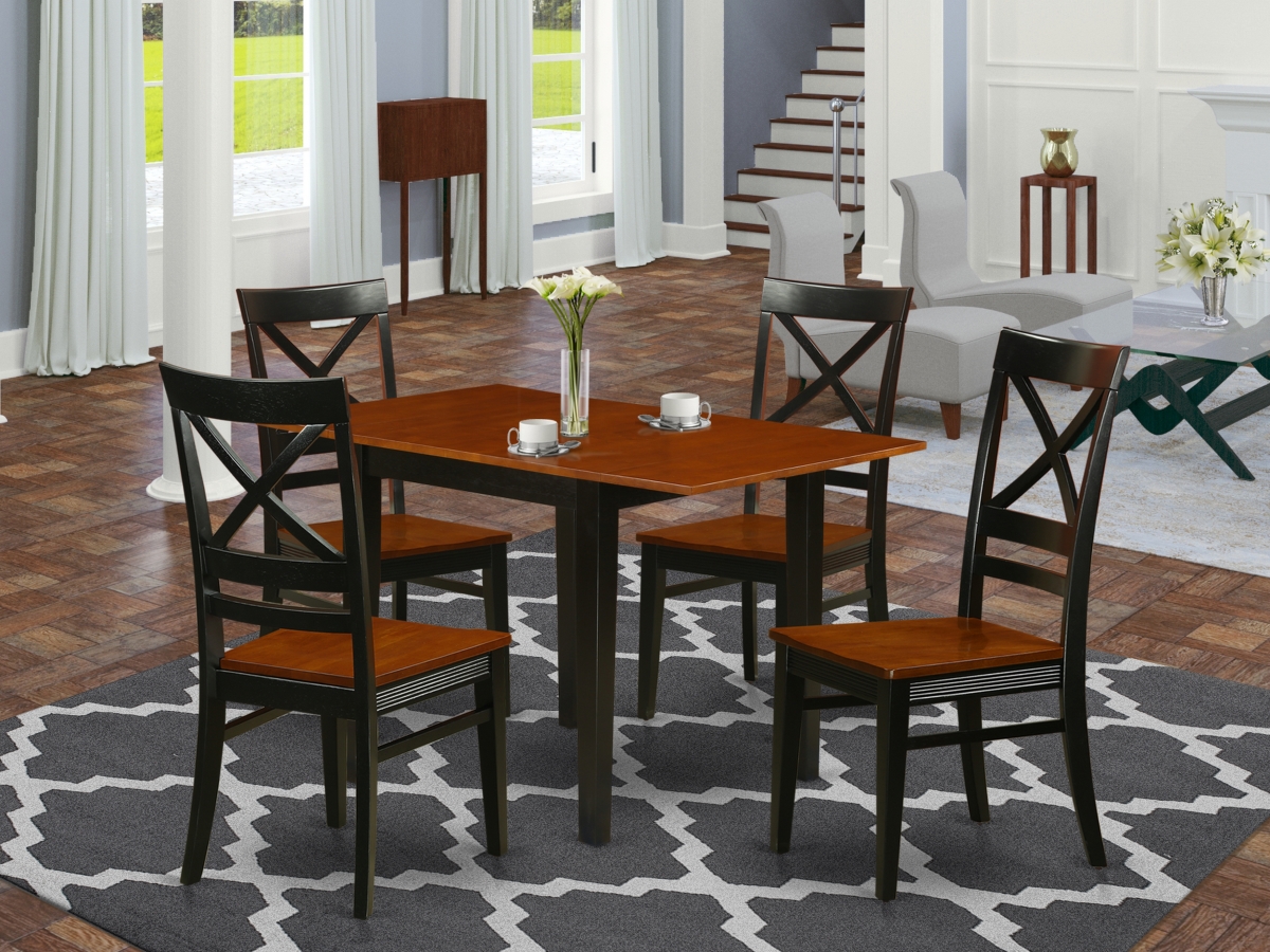 5 Piece Norden Dinette Set - Black & Cherry