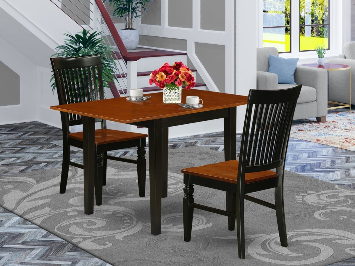 3 Piece Norden Kitchen Table Set - Black & Cherry