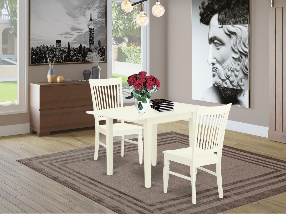 3 Piece Norden Wood Dining Table Set - Linen White