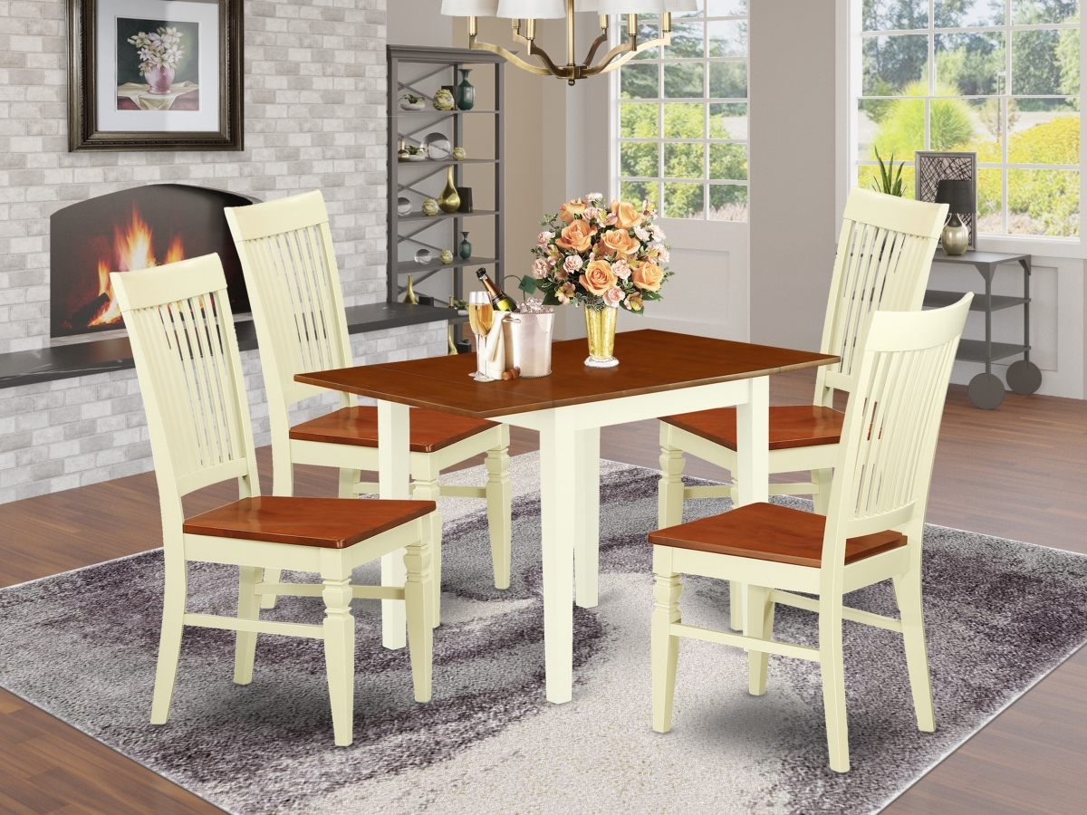5 Piece Norden Dinette Set - Buttermilk & Cherry
