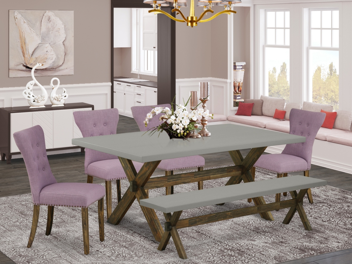 6 Piece X-Style Modern Dining Table Set - Dahlia