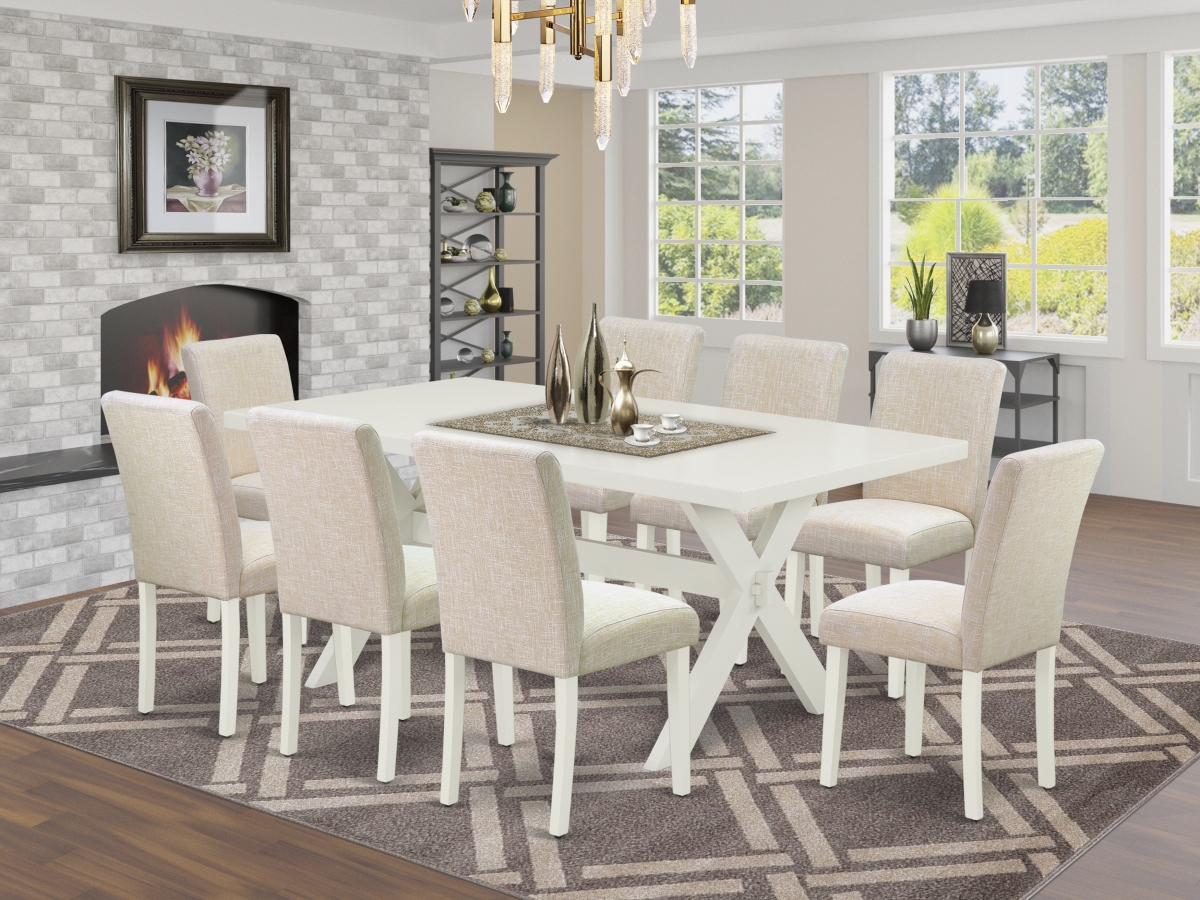 9 Piece X-Style Dinette Set - Light Beige