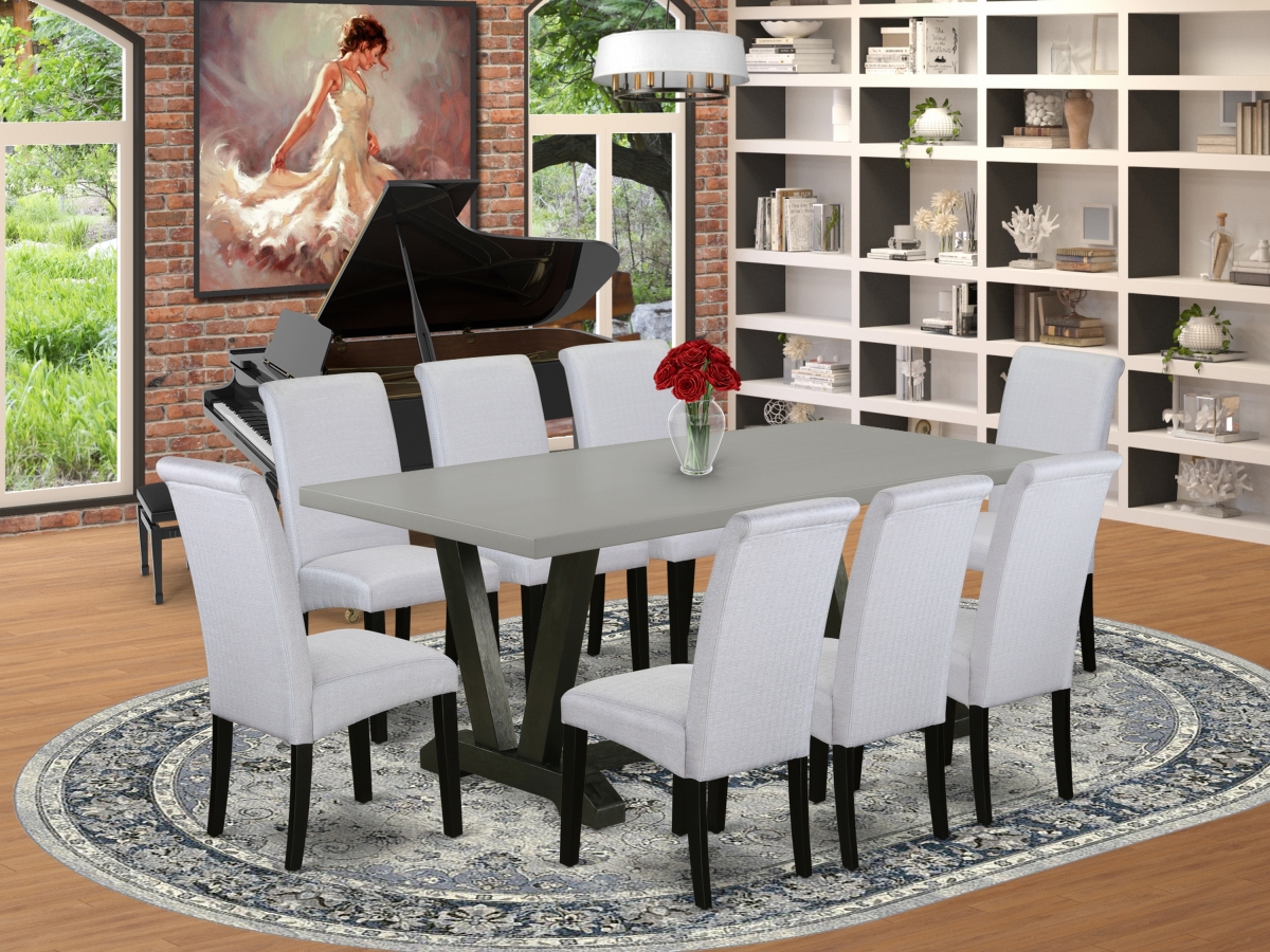 9 Piece X-Style Dinette Room Set - Gray & Cement