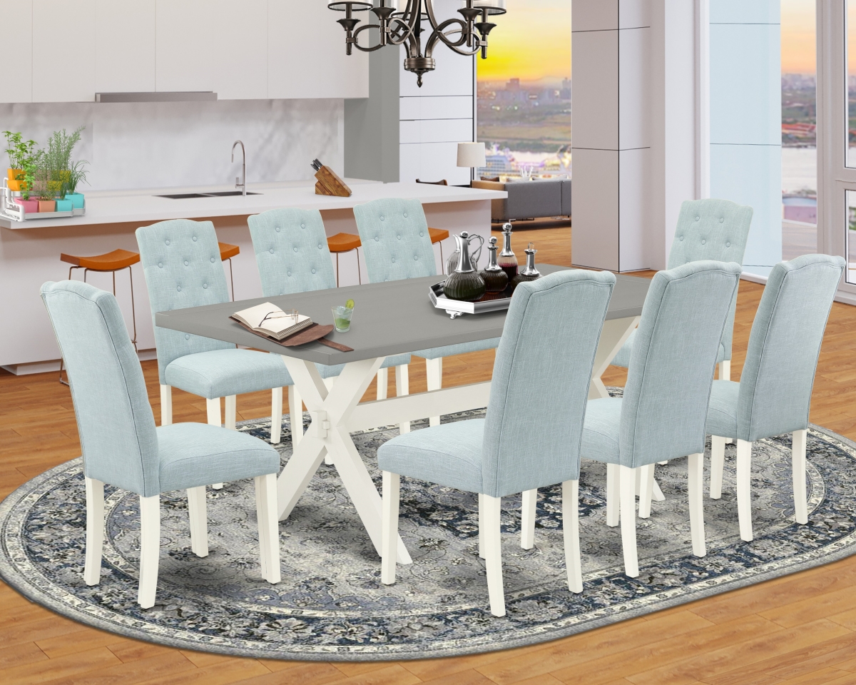9 Piece X-Style Dinette Set - Linen White