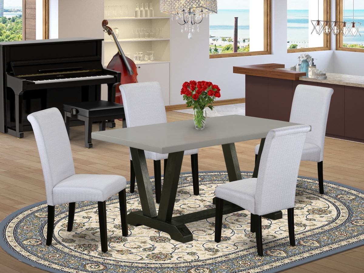 5 Piece V-Style Dinette Room Set - Gray & Cement