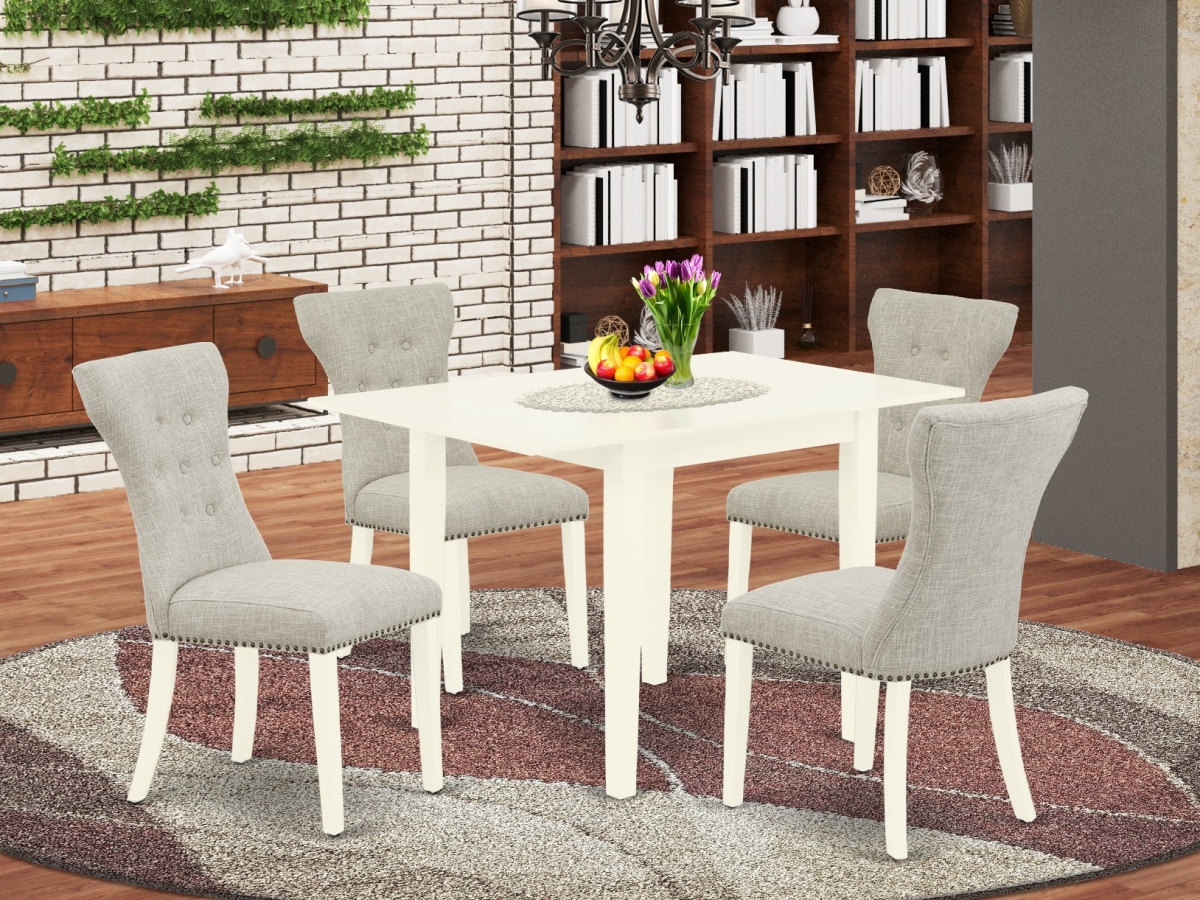 5 Piece Norden Kitchen Table Set - Linen White & Doeskin