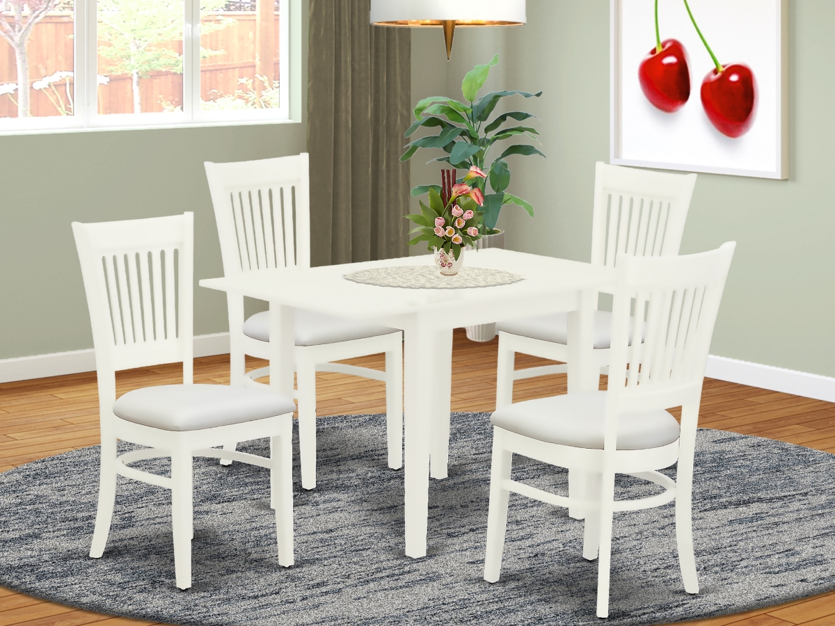 5 Piece Norden Rectangular Dinette Set - Linen White
